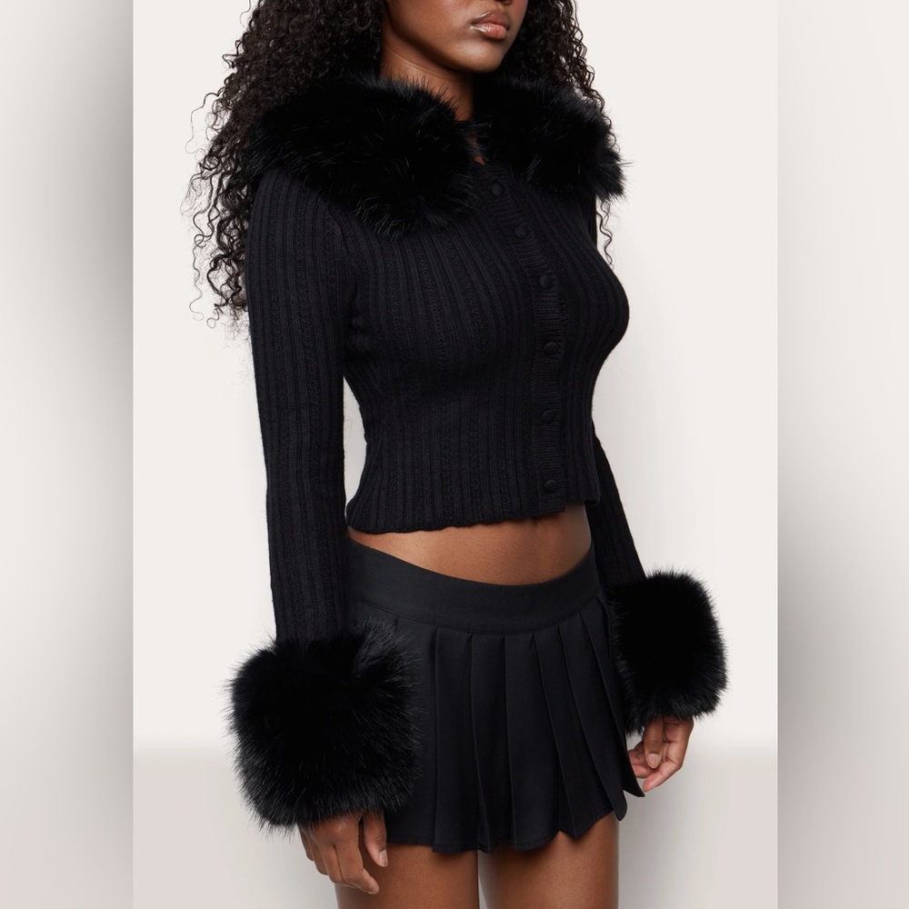 Guizio Heart Pointelle Cardigan